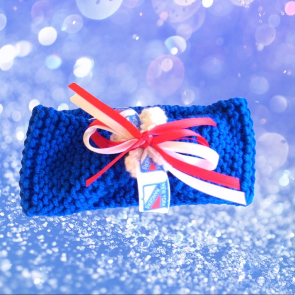 New York RANGERS Handmade Hockey Baby Headband *NEW*